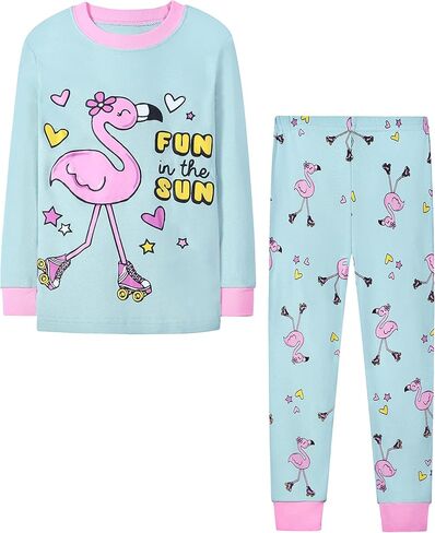 Joyond Girls Pajamas for Toddler Kids Child Snug-Fit Clothes Pjs Long Cotton Sleepwear Set in Kuwait