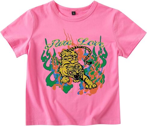 BINTEHGS Cute Graphic Baby Tees for Women Trendy Aesthetic Print Crop T Shirt Short Sleeve Y2K Cropped Shirt for Teen Girls in Saudi Arabia