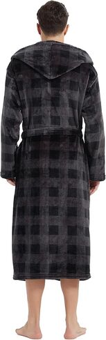 Vulcanodon Mens Robe with Hood, Fleece Bathrobe Plush Robes for Men in Saudi Arabia