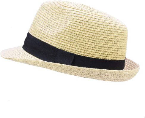 IFSUN Unisex Kids Boys Girls Straw Hat Fedora Cap Jazz Hat Short Brim Sun Hat in Kuwait