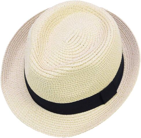 IFSUN Unisex Kids Boys Girls Straw Hat Fedora Cap Jazz Hat Short Brim Sun Hat in Kuwait