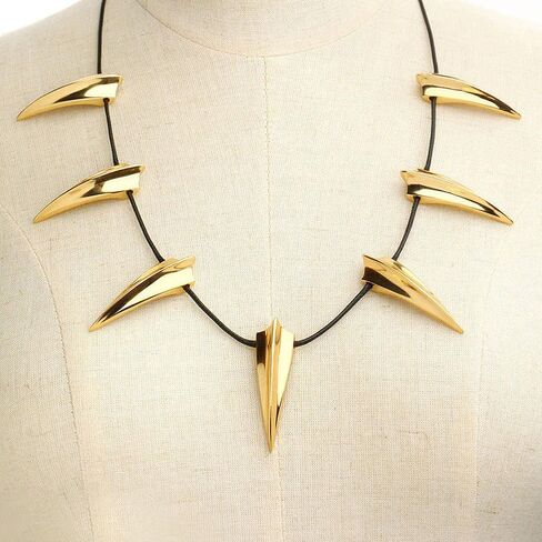 قلادة باوفان شيك من الفولاذ المقاوم للصدأ لنثر أسود كوزبلاي نيو واكاندا كينغ تي تشالا قلادة حفلة هالوين in Kuwait