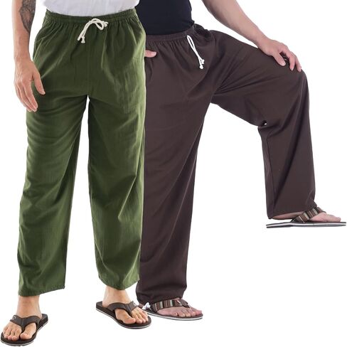 CandyHusky Men Lounge Pants Brown + Green-L in Saudi Arabia