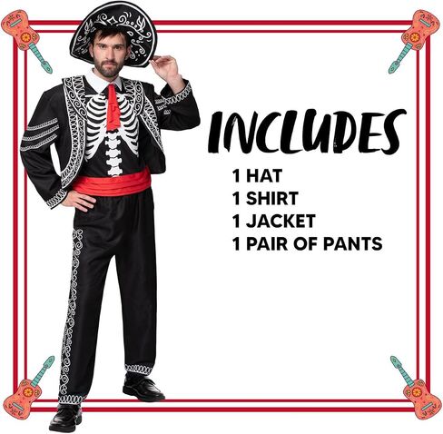Spooktacular Creations Adult Men Day of the Dead Costume in Saudi Arabia