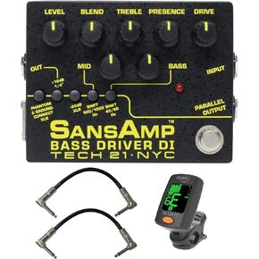 Tech 21 SansAmp Bass Driver DI V2 Bundle with 2 Patch Cables and Clip-On Tuner in Saudi Arabia