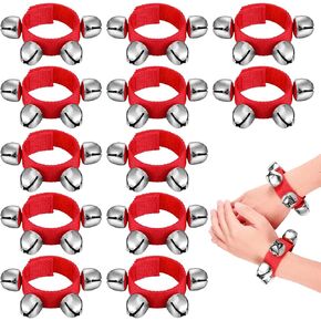 LEIFIDE 12 Pcs Christmas Wrist Band Bells Bracelets Wrist Band Shaking Bells Musical Instruments Adjustable Bells Rhythm Wristband Bells for School Family Adults Christmas Party Favors in Kuwait