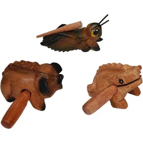 Wooden Percussion Instruments Set of 3,Guiro Rasp Natural Wood Frog,Musical Instrument 4 Inch Wooden Cricket,4 Inch Wood Pig in Kuwait
