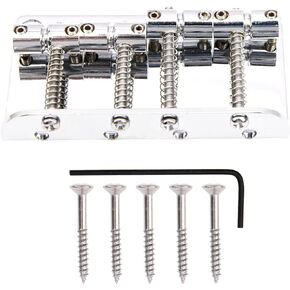 1Pcs Yootones Bass Hardtail Bridge Brass Saddles Compatible with Bass Bridge 4 String Original Jazz Bass or Precision Bass (Silver) in Saudi Arabia