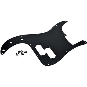 KAISH 13-Hole Metal Aluminium Anodized Left Handed P Bass Style Pickguard American Modern Style Standard Bass Pick Guard for Precision P Bass Black