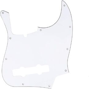 Musiclily Pro 5-String 10-Hole Contemporary J Bass Pickguard for Fender American Jazz Bass, 3Ply Black