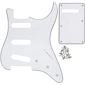 IKN 1Ply Black Strat Pickguard Backplate Set for 3 Single Coil Pickups-11 Hole, come with Pickguard Screws