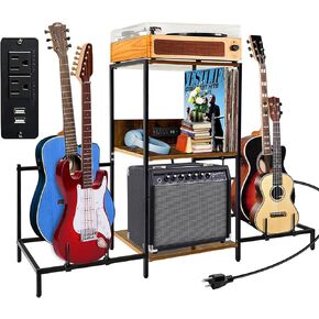 WEGOODLDER Guitar Stand for Multiple Guitars - Multifunctional Guitar Rack for Acoustic, Electric Guitar, Bass, Ukuleles 4-Tier Guitar Holder Floor for Guitar Amp Accessories for Room Music Studio in Kuwait