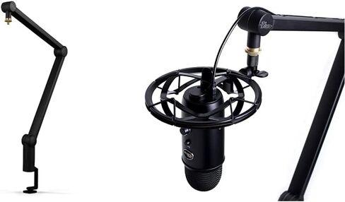 لوجيتك للمبدعين ذراع بث الميكروفون ذو البوصلة الزرقاء المتميزة على شكل أنبوب مع نوابض داخلية ومشبك سطح المكتب وإدارة الكابلات المدمجة للتسجيل والألعاب والبث - أسود in Kuwait