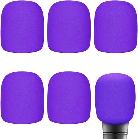 SGHAJIME 6Pcs Microphone Cover Foam Mic Cover Purple Handheld Microphone Windscreen Micro Foam Cover Filter for Karaoke DJ Broadcasting … in Saudi Arabia