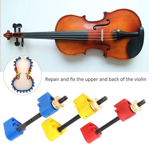 32Pcs Violin Clamp Professional Making Repairing Set Violin Repairing Maintenance Tool Kit Stringed Instrument Accessories Metal + ABS Random Color in Saudi Arabia