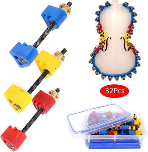 32Pcs Violin Clamp Professional Making Repairing Set Violin Repairing Maintenance Tool Kit Stringed Instrument Accessories Metal + ABS Random Color in Saudi Arabia