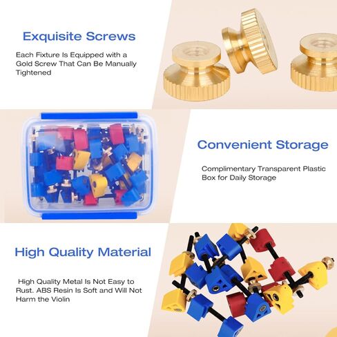32Pcs Violin Clamp Professional Making Repairing Set Violin Repairing Maintenance Tool Kit Stringed Instrument Accessories Metal + ABS Random Color in Saudi Arabia