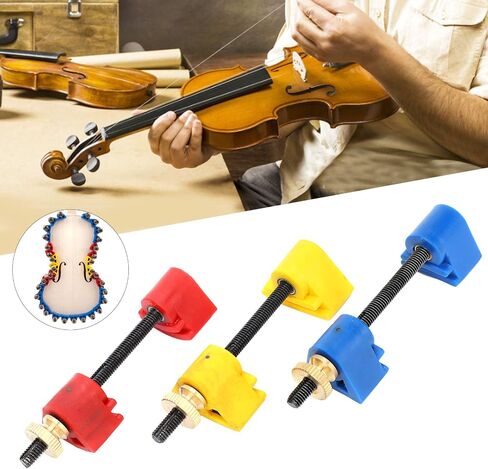 32Pcs Violin Clamp Professional Making Repairing Set Violin Repairing Maintenance Tool Kit Stringed Instrument Accessories Metal + ABS Random Color in Saudi Arabia