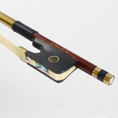 Pernambuco Stick Cello Bow 4/4 Size VINGOBOW 420C Full 4 4 Concert Level Brass Alloy Fitted Parisian Eyes Ebony Frog Well Balanced Sweet Sound Natural Horse Hair for Porfessional Player in Saudi Arabia