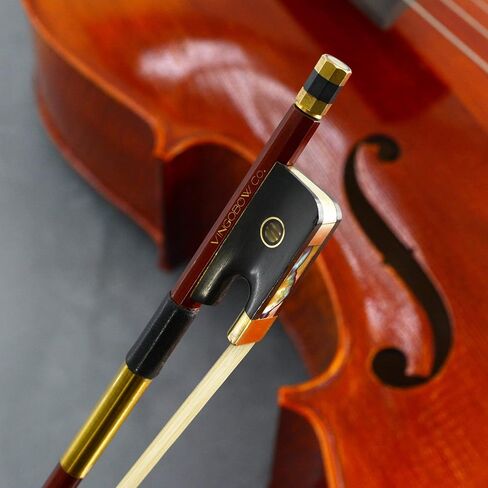 Pernambuco Stick Cello Bow 4/4 Size VINGOBOW 420C Full 4 4 Concert Level Brass Alloy Fitted Parisian Eyes Ebony Frog Well Balanced Sweet Sound Natural Horse Hair for Porfessional Player in Saudi Arabia