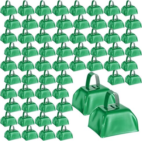 Boao 72 Pcs Metal Cowbells with Handle CowBells Noise Makers Small Call Bells for Christmas Decorations Ornament Football Games Sporting Events Wedding Party Sports, 3 x 2.8 x 2.5 Inch(Blue) in Saudi Arabia