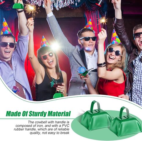 Boao 72 Pcs Metal Cowbells with Handle CowBells Noise Makers Small Call Bells for Christmas Decorations Ornament Football Games Sporting Events Wedding Party Sports, 3 x 2.8 x 2.5 Inch(Blue) in Saudi Arabia