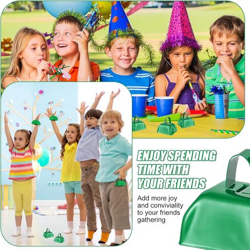 Boao 72 Pcs Metal Cowbells with Handle CowBells Noise Makers Small Call Bells for Christmas Decorations Ornament Football Games Sporting Events Wedding Party Sports, 3 x 2.8 x 2.5 Inch(Blue) in Saudi Arabia