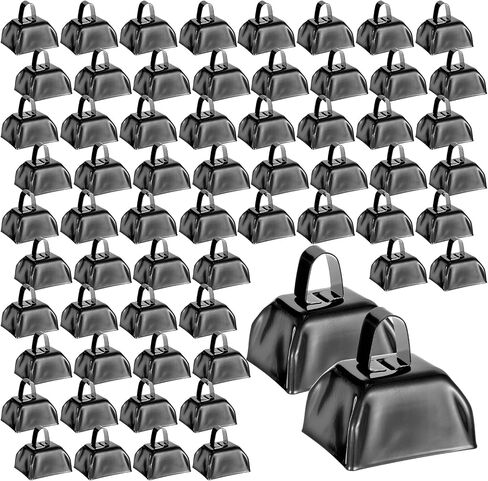 Boao 72 Pcs Metal Cowbells with Handle CowBells Noise Makers Small Call Bells for Christmas Decorations Ornament Football Games Sporting Events Wedding Party Sports, 3 x 2.8 x 2.5 Inch(Blue) in Saudi Arabia