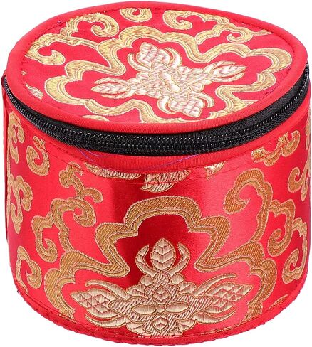 EXCEART Tibetan Singing Bowl Bag Zipper Buddhist Meditation Bowl Tote Holder Portable Travel Outdoor Chanting Bowl Storage Case 12X9.5CM (Random Color) in Saudi Arabia