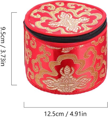 EXCEART Tibetan Singing Bowl Bag Zipper Buddhist Meditation Bowl Tote Holder Portable Travel Outdoor Chanting Bowl Storage Case 12X9.5CM (Random Color) in Saudi Arabia