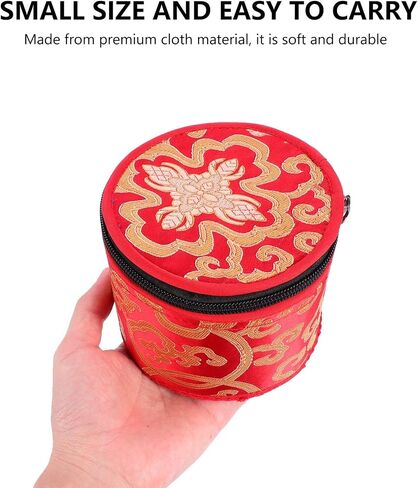 EXCEART Tibetan Singing Bowl Bag Zipper Buddhist Meditation Bowl Tote Holder Portable Travel Outdoor Chanting Bowl Storage Case 12X9.5CM (Random Color) in Saudi Arabia