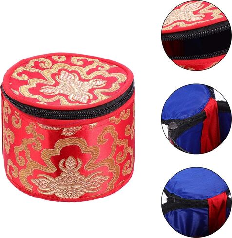 EXCEART Tibetan Singing Bowl Bag Zipper Buddhist Meditation Bowl Tote Holder Portable Travel Outdoor Chanting Bowl Storage Case 12X9.5CM (Random Color) in Saudi Arabia