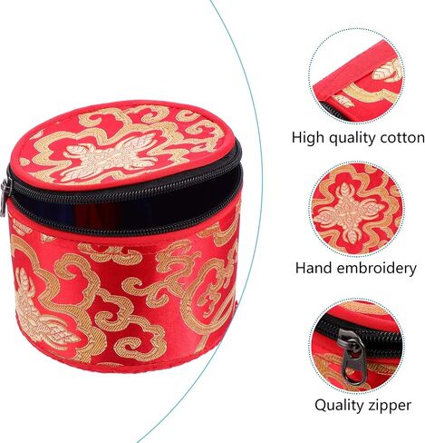 EXCEART Tibetan Singing Bowl Bag Zipper Buddhist Meditation Bowl Tote Holder Portable Travel Outdoor Chanting Bowl Storage Case 12X9.5CM (Random Color) in Saudi Arabia