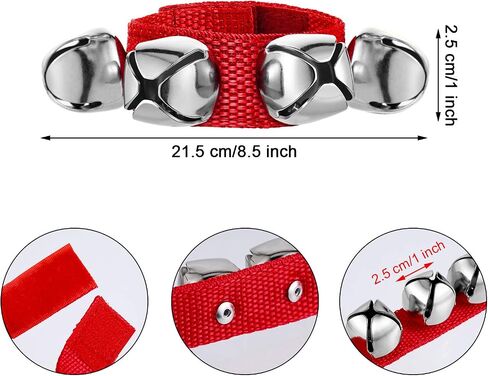 6 Pieces Christmas Band Wrist Bells Bracelets Jingle Musical Ankle Bells Instrument Percussion Rhythm for Christmas Party Favors Festival Accessories in Saudi Arabia
