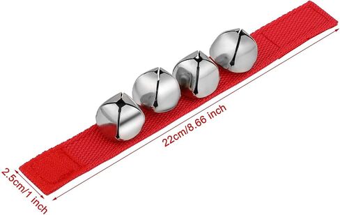 6 Pieces Christmas Band Wrist Bells Bracelets Jingle Musical Ankle Bells Instrument Percussion Rhythm for Christmas Party Favors Festival Accessories in Saudi Arabia