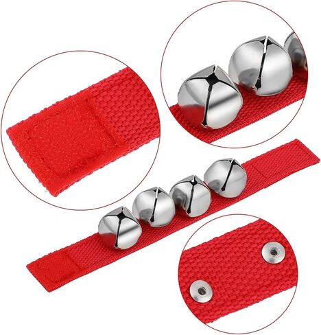 6 Pieces Christmas Band Wrist Bells Bracelets Jingle Musical Ankle Bells Instrument Percussion Rhythm for Christmas Party Favors Festival Accessories in Saudi Arabia