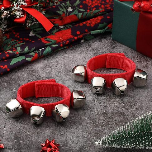 6 Pieces Christmas Band Wrist Bells Bracelets Jingle Musical Ankle Bells Instrument Percussion Rhythm for Christmas Party Favors Festival Accessories in Saudi Arabia