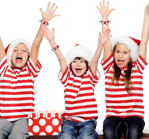 6 Pieces Christmas Band Wrist Bells Bracelets Jingle Musical Ankle Bells Instrument Percussion Rhythm for Christmas Party Favors Festival Accessories in Saudi Arabia