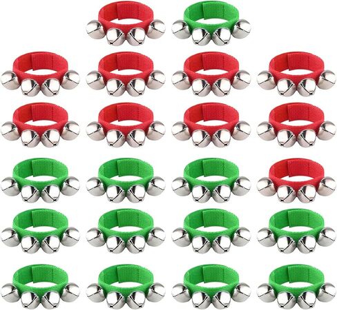 FEPITO 22 قطعة من أجراس المعصم لفرقة عيد الميلاد أساور جلجل أجراس الكاحل الموسيقية وأجراس الكاحل الإيقاعية أداة قرع هدايا تزيين حفلات عيد الميلاد in Kuwait