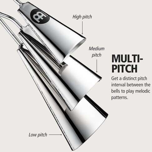 Meinl Percussion STBAG3-CH Traditional Style Handheld Chrome Finish Steel A-Go-Go Bells in Saudi Arabia