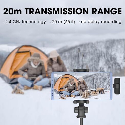 ميكروفونات KMAG USB C لاسلكية Lavalier للهواتف التي تعمل بنظام Android والكمبيوتر المحمول والكمبيوتر ميكروفون لاسلكي صغير لتسجيل الفيديو ومدونات الفيديو TikTok YouTube مع محول USB إضافي in Kuwait