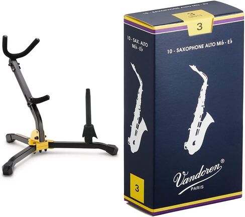 حامل Hercules DS532BB Alto/Tenor and Flute/Clarinet مع حقيبة وDS602B ربط مخملي فاخر للفلوت والكلارينيت in Kuwait