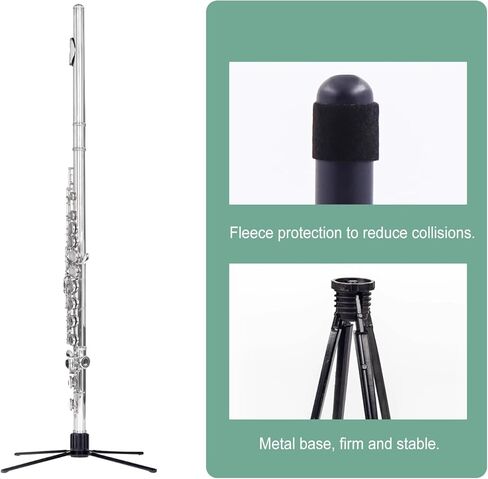 حامل فلوت محمول من ROCHIX 1890، قاعدة معدنية قابلة للطي، حامل فلوت ذو 4 أرجل للفلوت بيكولو in Kuwait