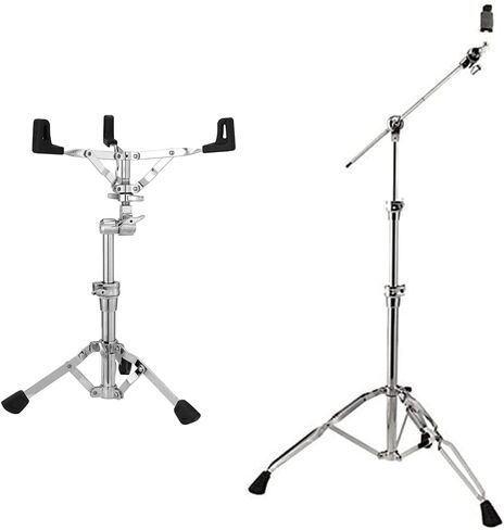 Pearl S930 Double-Braced Snare Drum Stand with Gearless UniLock Basket Tilter, Heavy Double Braced Legs, and Adjustable Gripping Basked & BC930 Double-Braced Cymbal Boom Stand, Heavy Weight Boom Stand in Kuwait