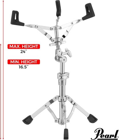 Pearl S930 Double-Braced Snare Drum Stand with Gearless UniLock Basket Tilter, Heavy Double Braced Legs, and Adjustable Gripping Basked & BC930 Double-Braced Cymbal Boom Stand, Heavy Weight Boom Stand in Kuwait