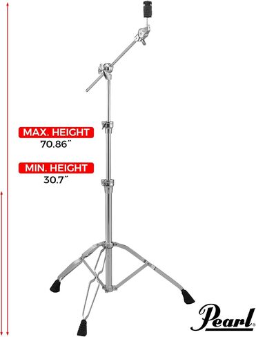 Pearl S930 Double-Braced Snare Drum Stand with Gearless UniLock Basket Tilter, Heavy Double Braced Legs, and Adjustable Gripping Basked & BC930 Double-Braced Cymbal Boom Stand, Heavy Weight Boom Stand in Kuwait