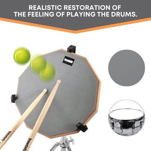 مجموعة حامل الطبل Snare Drum Practice مقاس 12 بوصة مع وسادة طبلة صامتة زرقاء مزدوجة الجوانب، جل مرطب الطبل، عصي الطبل، حقيبة حمل حامل قابل للتعديل (يناسب الطبول مقاس 10 بوصة - 14 بوصة) (أزرق) in Kuwait