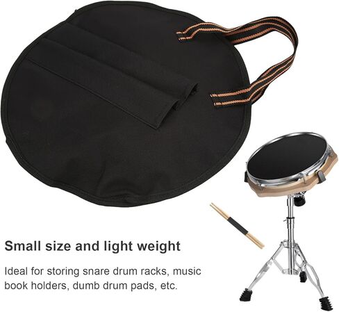 حقيبة طبلة البكم 10 بوصة مقاومة للصدأ من قماش أكسفورد حقيبة ممارسة الطبل البكم مع شريط أسود أصفر لتخزين الطبل البكم in Kuwait