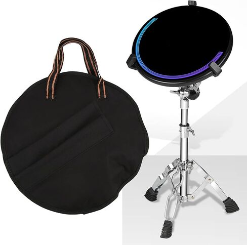 حقيبة طبلة البكم 10 بوصة مقاومة للصدأ من قماش أكسفورد حقيبة ممارسة الطبل البكم مع شريط أسود أصفر لتخزين الطبل البكم in Kuwait