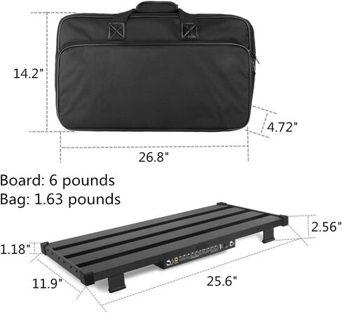 لوحة دواسة جيتار كبيرة جدًا مع مصدر طاقة وصندوق DI ، 65 سم × 30 سم، تأتي مع حقيبة حمل in Kuwait